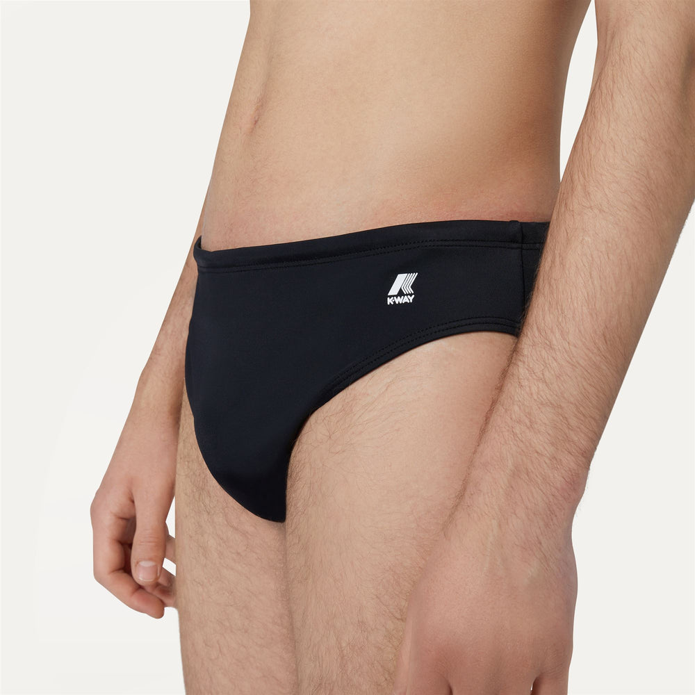 Bathing Suits Man Omer Olympic Brief BLACK PURE Detail Double				