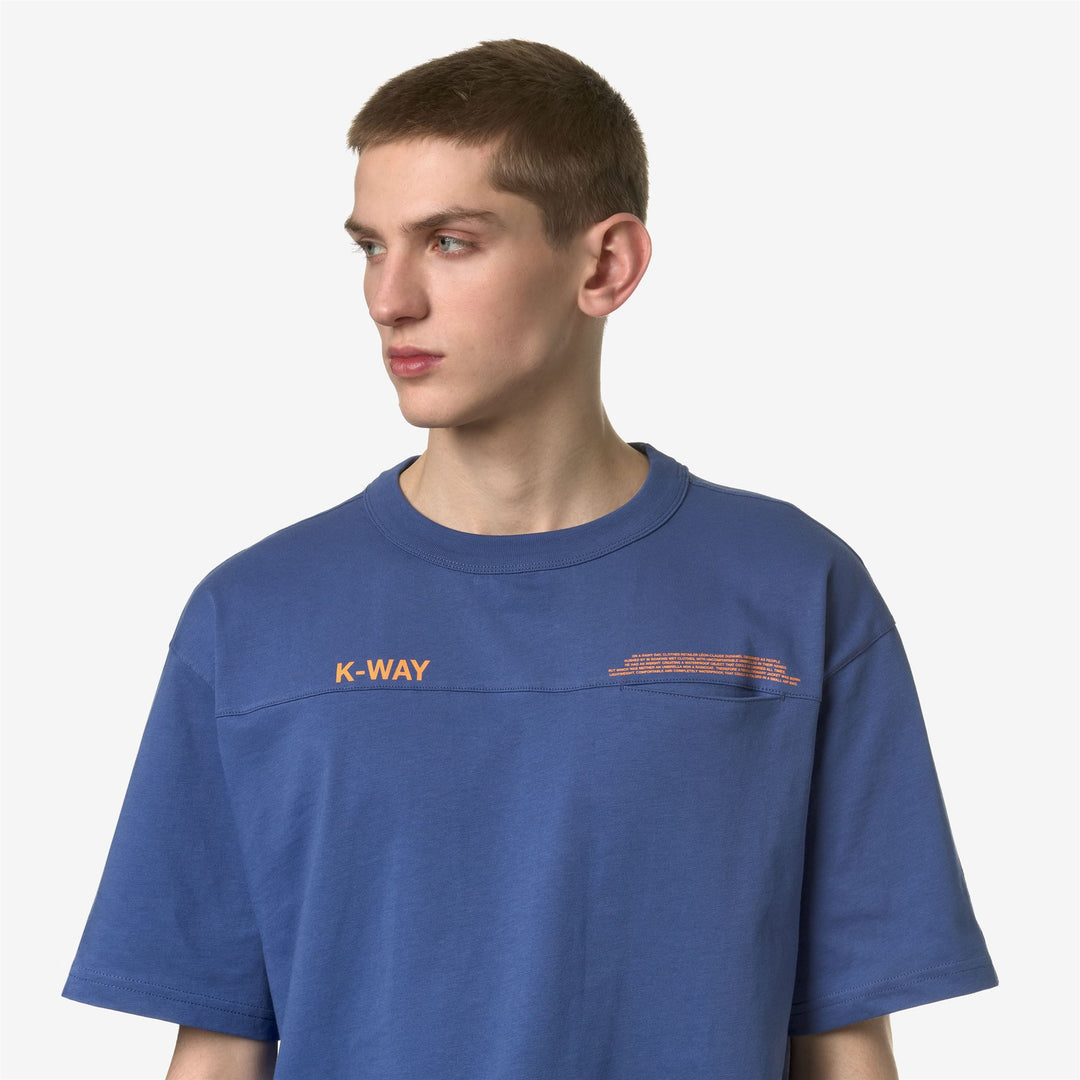 T-ShirtsTop Man FANTOME LETTERING - POCKET T-Shirt BLUE FIORD - ORANGE MD Detail Double				