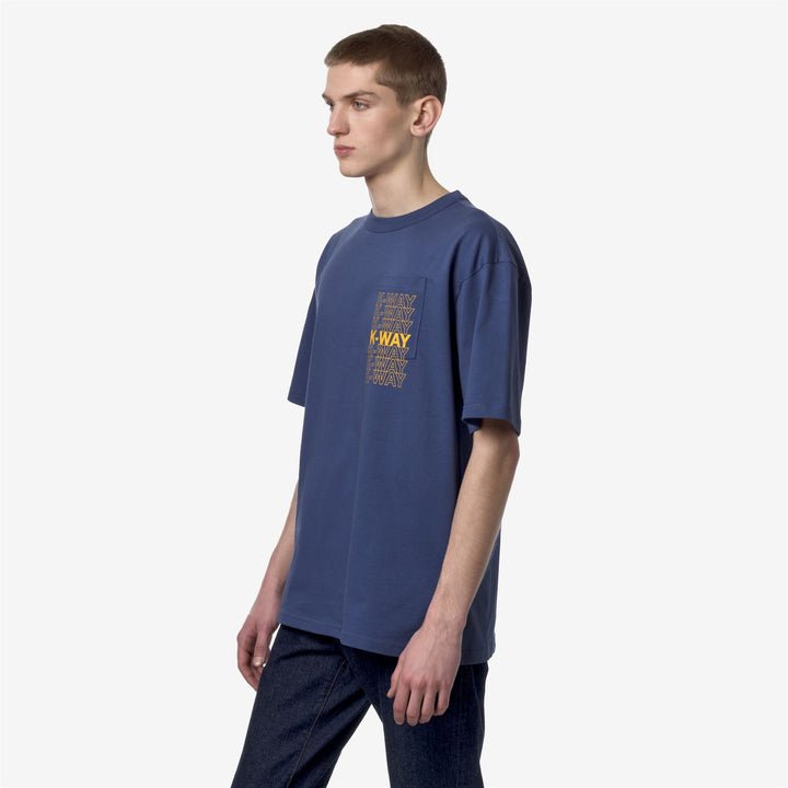 T-ShirtsTop Man FANTOME K-WAY LETTERING T-Shirt BLUE FIORD - YELLOW MIMOSA Detail (jpg Rgb)			