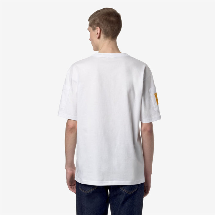 T-ShirtsTop Man FANTOME SLEEVE POCKET T-Shirt WHITE - ORANGE MD Dressed Front Double		