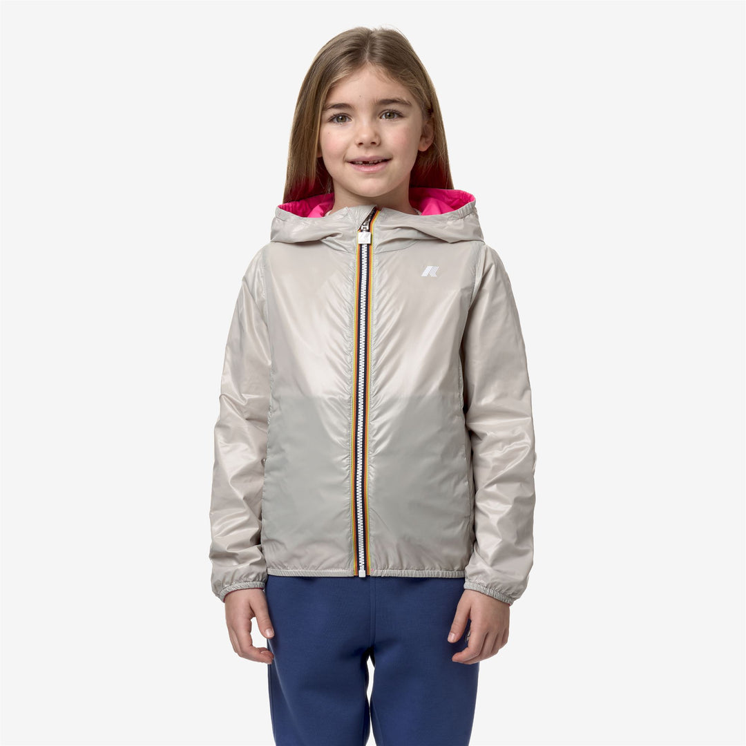Jackets Girl P. LILY ECO PLUS REVERSIBLE FLUO Short FUCSIA FLUO Detail Double				