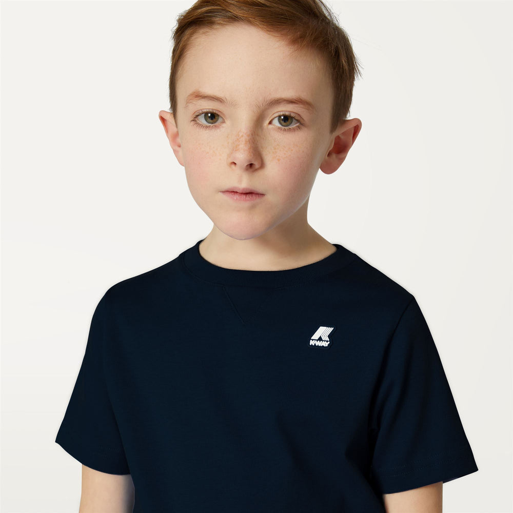 T-ShirtsTop Boy P. EDWING ROUND SLEEVES THREE PACK T-Shirt BLUE D-GREEN BL-BLACK Detail Double				
