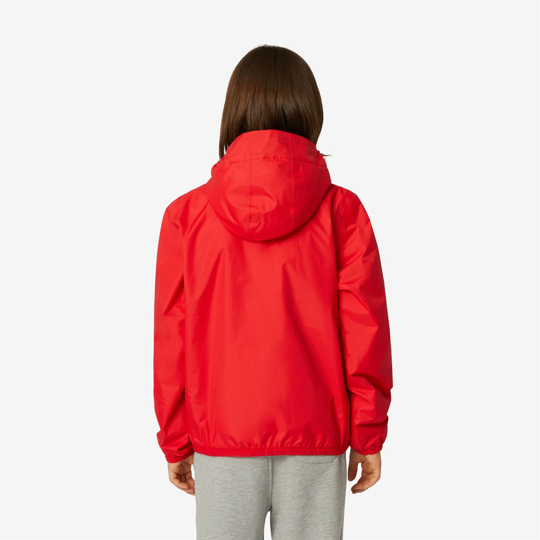 Jackets Kid unisex P. LE VRAI 3.0 CLAUDE WARM Mid RED Dressed Front Double		