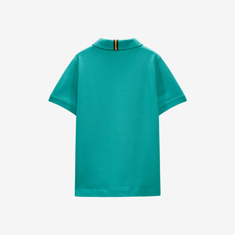 Polo Shirts Boy P. HUR Polo GREEN MARINE Dressed Front (jpg Rgb)	