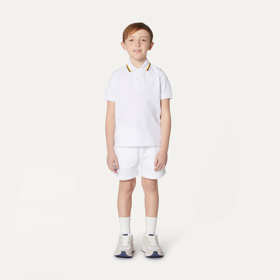 Polo Shirts Boy P. JUDE STRIPES Polo WHITE Dressed Back (jpg Rgb)		