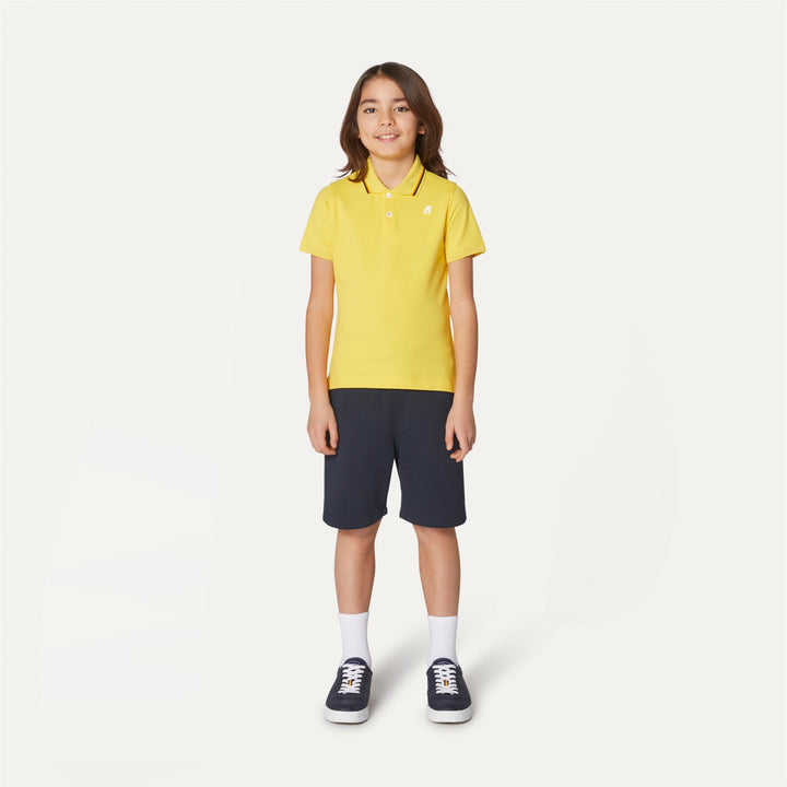 Polo Shirts Boy P. JUDE STRIPES Polo YELLOW SUNSTRUCK Dressed Back (jpg Rgb)		