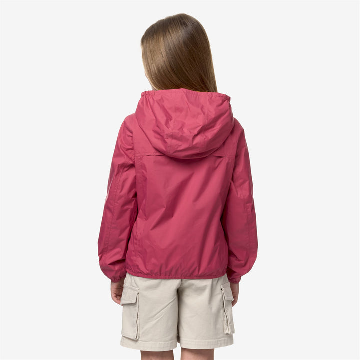 Jackets Girl P. LILY PLUS.2 REVERSIBLE Short DK PINK - ORANGE MD Dressed Front Double		