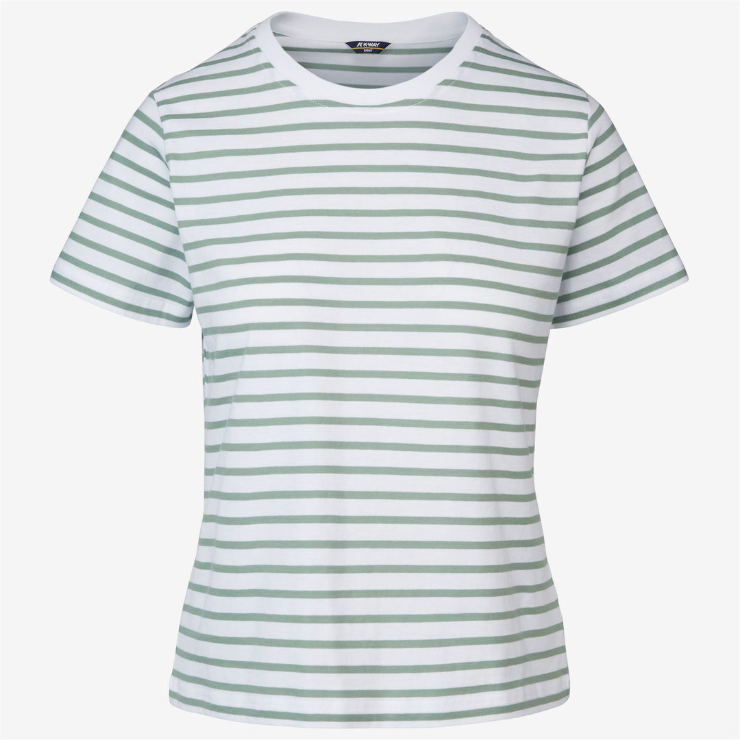 T-ShirtsTop Woman AMALIA STRIPES T-Shirt WHITE - GREEN BAY Photo (jpg Rgb)			