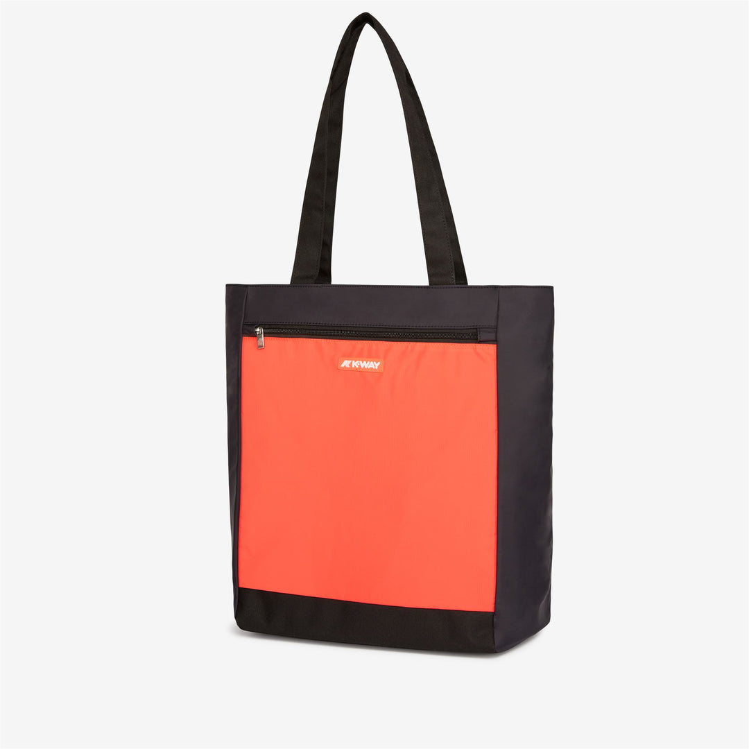 Bags Unisex ELLIANT Shopping Bag RED PAPAVERO-BLACK PURE Dressed Front (jpg Rgb)	