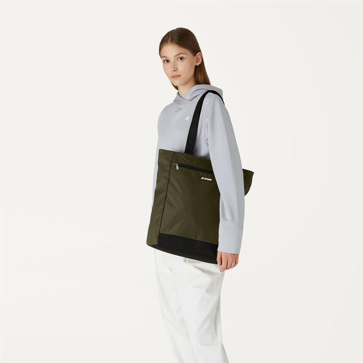Bags Unisex ELLIANT Shopping Bag GREEN BLACKISH Detail Double				