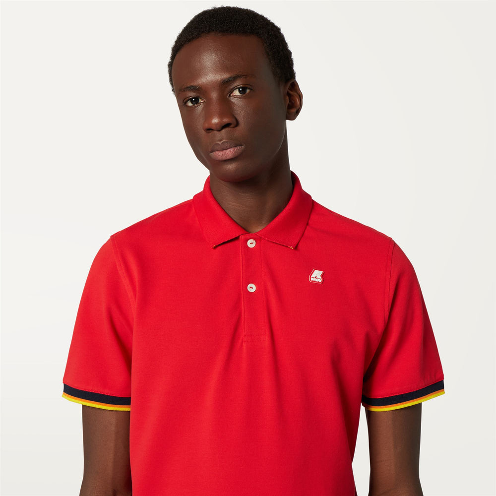 Polo Shirts Man VINCENT Polo RED Detail Double				