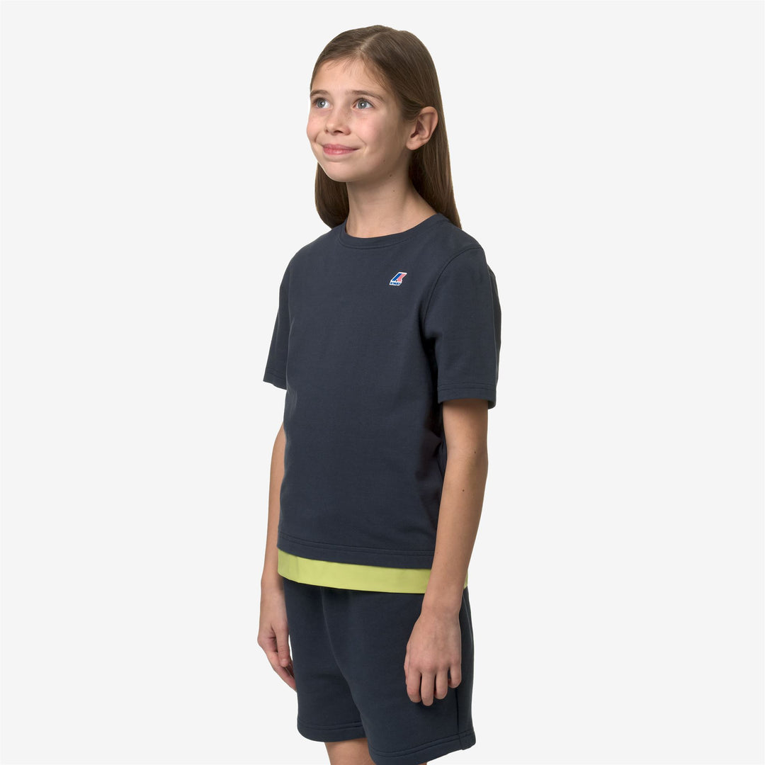 T-ShirtsTop Boy P. LE VRAI SERI NYLON PC T-Shirt BLUE DEPTH-GREEN CELERY Detail (jpg Rgb)			