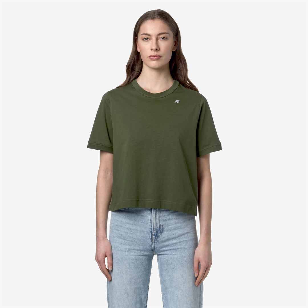 T-ShirtsTop Woman AMELINE T-Shirt GREEN CYPRESS Dressed Back (jpg Rgb)		