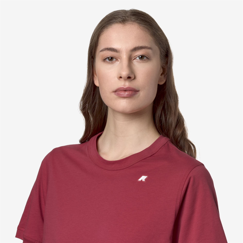 T-ShirtsTop Woman AMELINE T-Shirt DK PINK Detail Double				