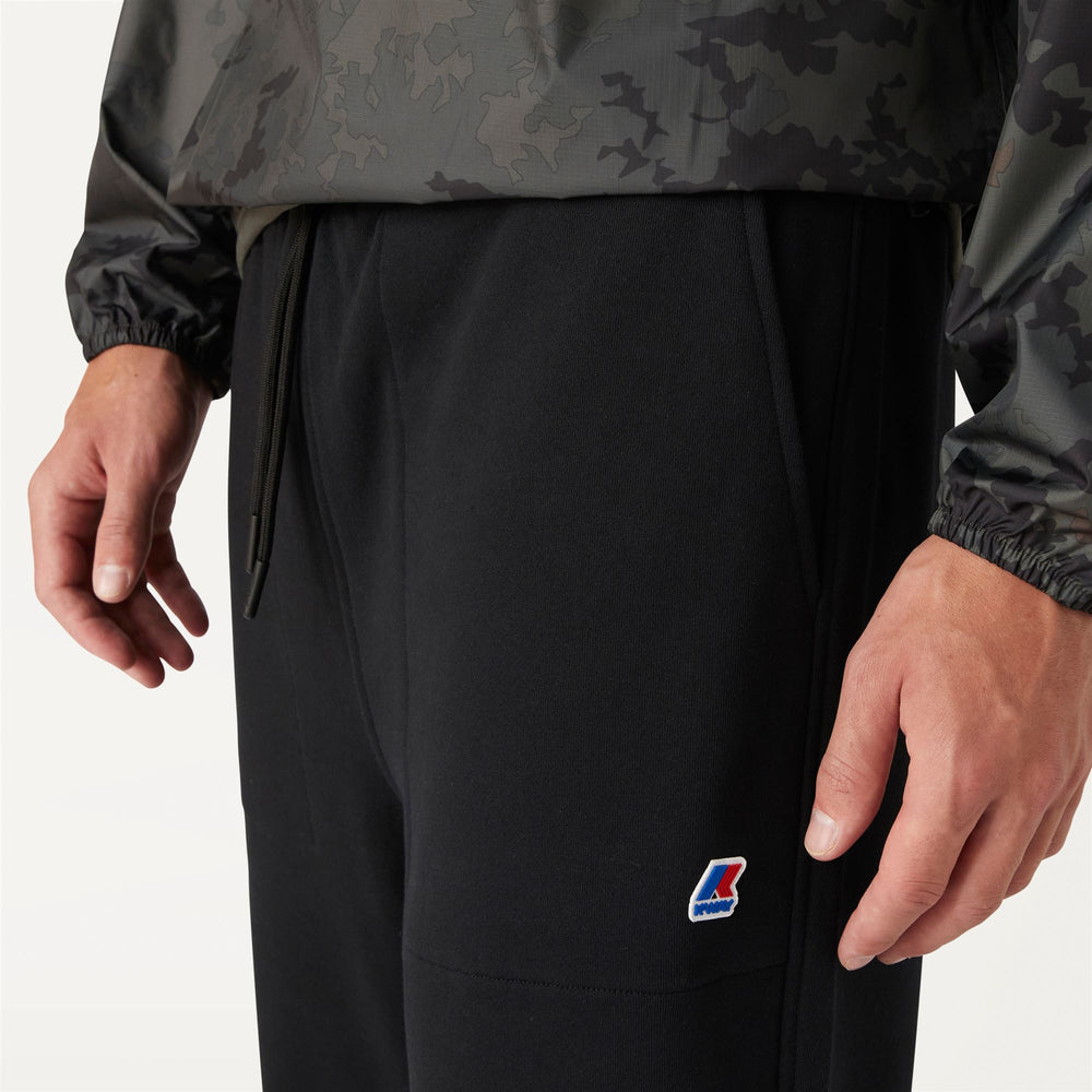 Pants Man COSME Sport Trousers BLACK PURE Detail Double				