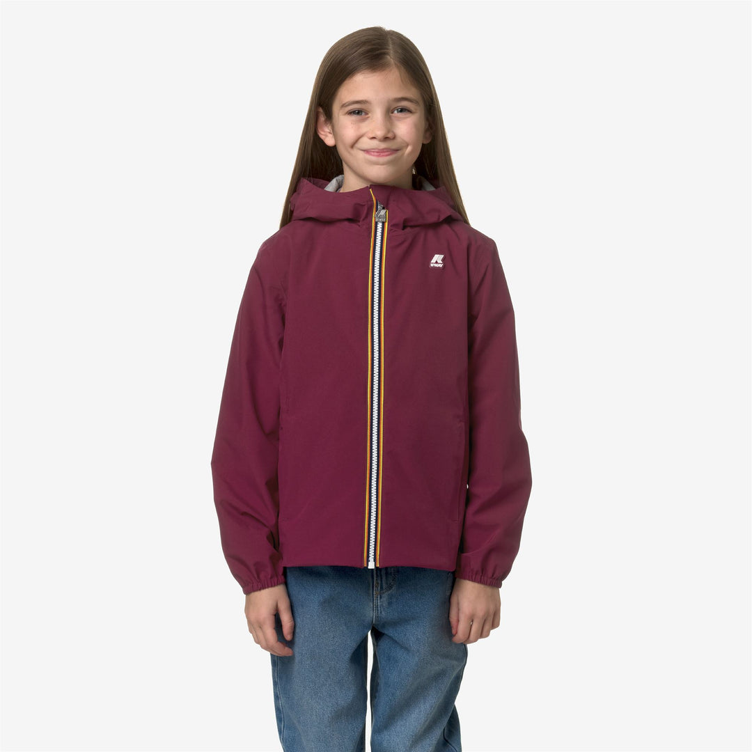 Jackets Girl P. MARGUERITE STRETCH POLY JERSEY Mid RED DK Dressed Back (jpg Rgb)		