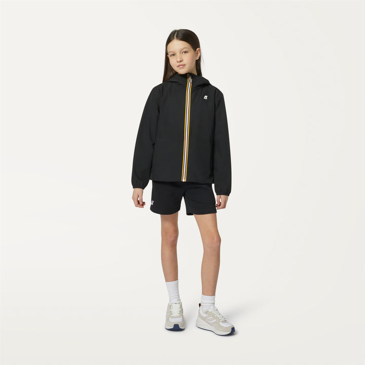 Jackets Girl P. MARGUERITE STRETCH POLY JERSEY Mid BLACK PURE Dressed Back (jpg Rgb)		