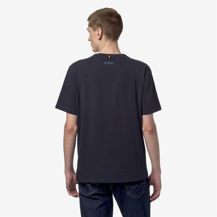 T-ShirtsTop Man ADAME STRETCH JERSEY T-Shirt BLUE DEPTH Dressed Front Double		