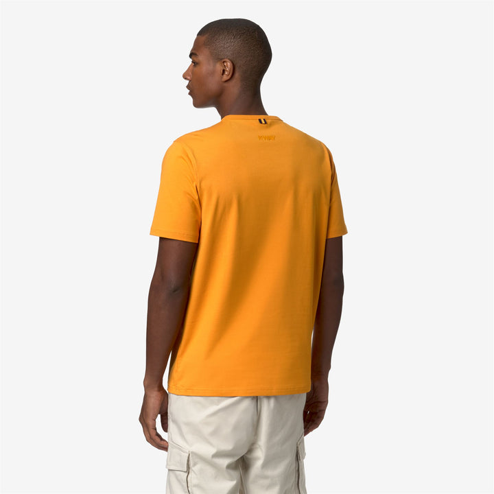 T-ShirtsTop Man ADAME STRETCH JERSEY T-Shirt ORANGE MD Dressed Front Double		