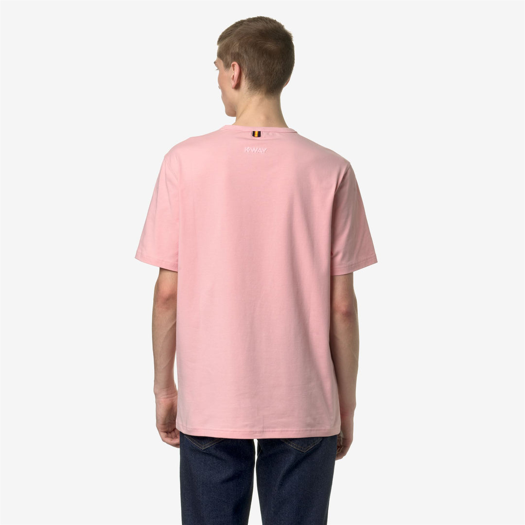 T-ShirtsTop Man ADAME STRETCH JERSEY T-Shirt PINK POWDER Dressed Front Double		
