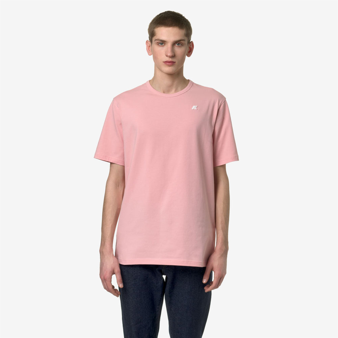 T-ShirtsTop Man ADAME STRETCH JERSEY T-Shirt PINK POWDER Dressed Back (jpg Rgb)		