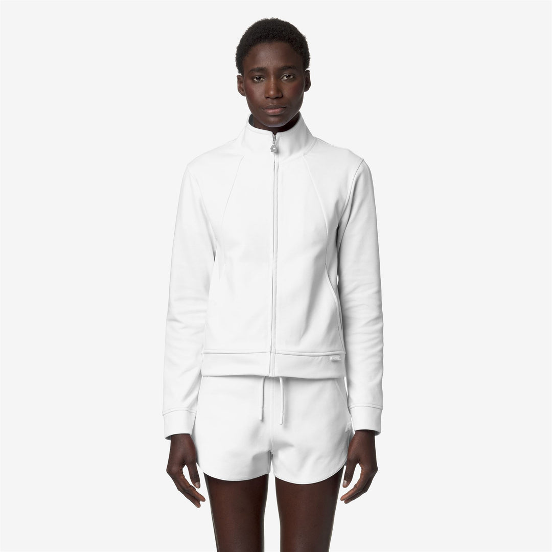 Fleece Woman CYRIELLE INTERLOCK Jacket WHITE Dressed Back (jpg Rgb)		