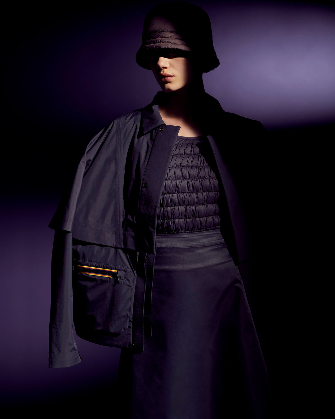 K-Way: Beyond outerwear, a complete seasonal wardrobe Layered silhouettes blend soft knitwear, wool and nylon skirts, refined...