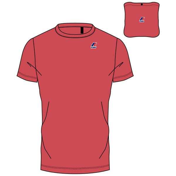 T-Shirt in Cotone Ripiegabile Unisex Marrone Rosso con Logo 01