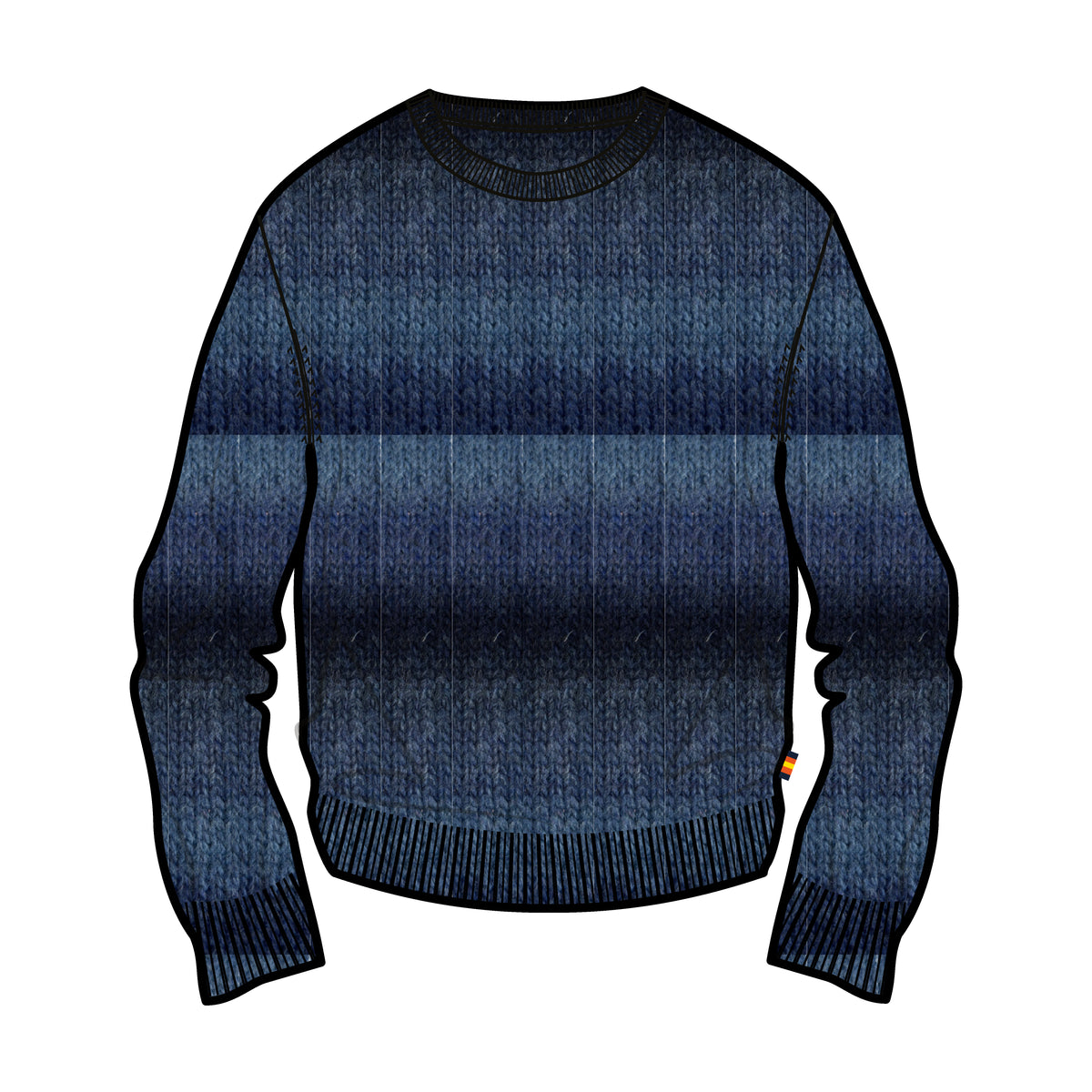 KNITWEAR Man VALTER SHADED YARN Pull Over BLUE DEGRADE Color Draft (jpg Rgb)		