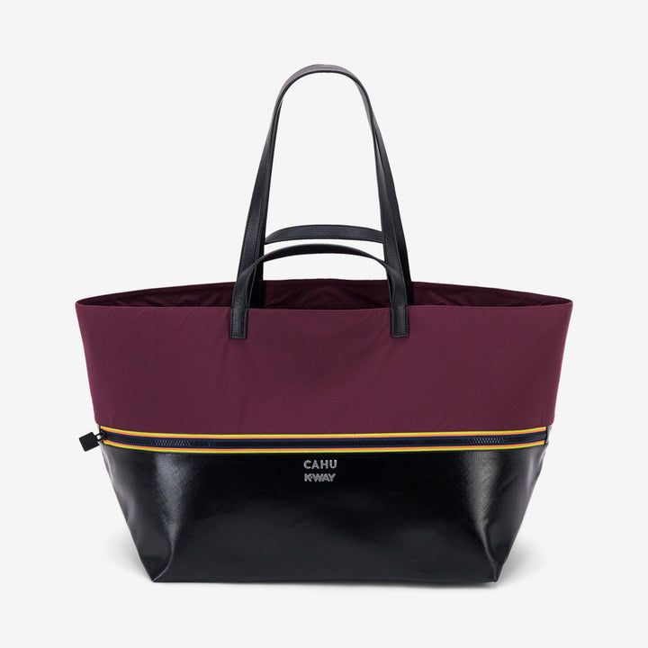 Borsa tote unisex nera e rossa con PVC impermeabile e nylon 1