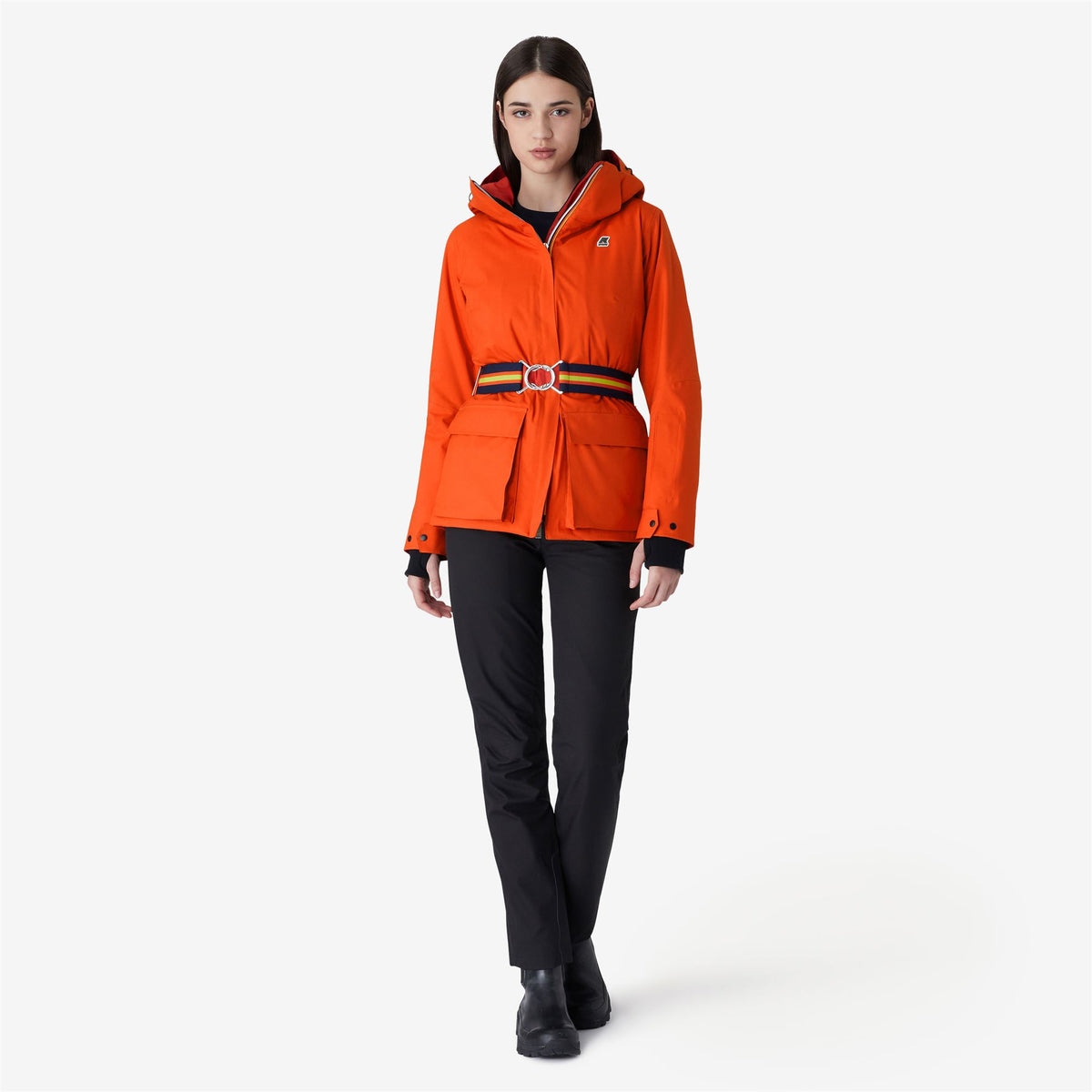 Jackets_Woman_Giselle Micro Twill_Mid_Orange Pumpkin - Commercial 4