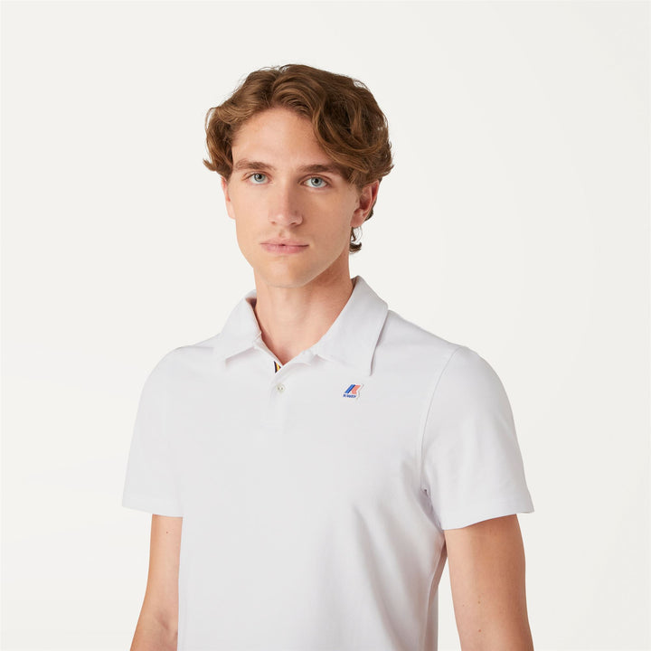 Grey White Men's Stretch Cotton Polo Shirt for City Wear 2