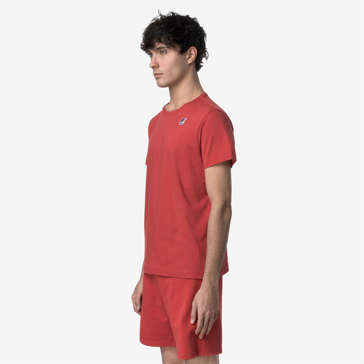 Camiseta de algodón unisex marrón rojo plegable con logo 5