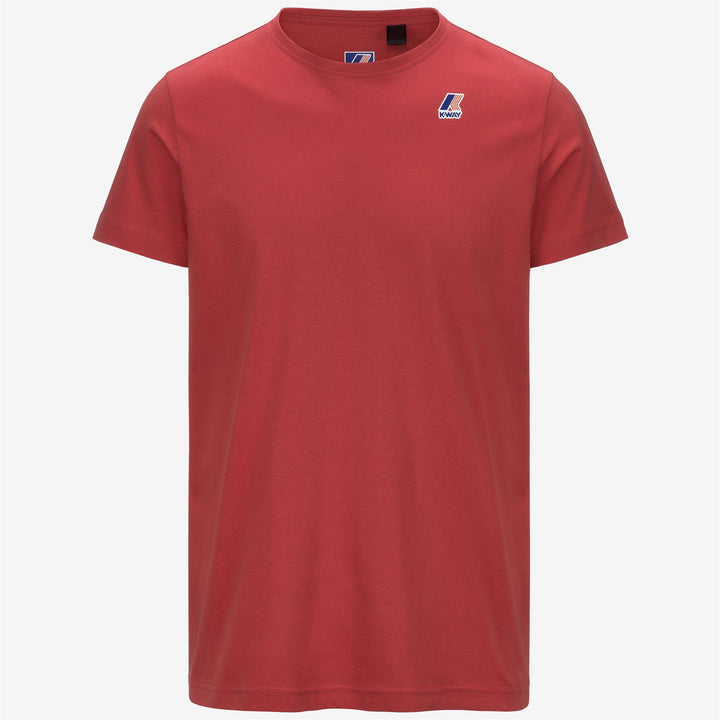 Camiseta de algodón unisex marrón rojo plegable con logo 1