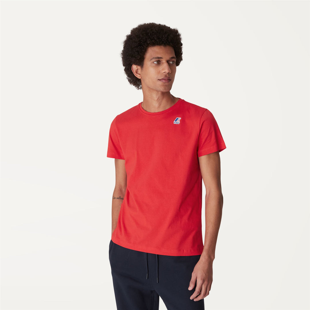 Red Unisex Packable Cotton T-Shirt with Logo 01
