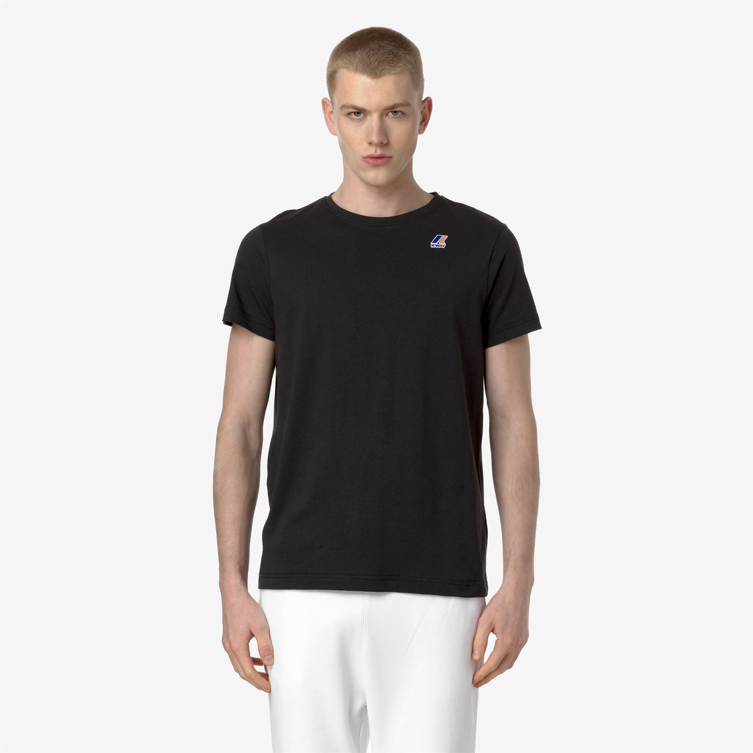 Black Grey Unisex Packable Cotton T-Shirt with Logo 01