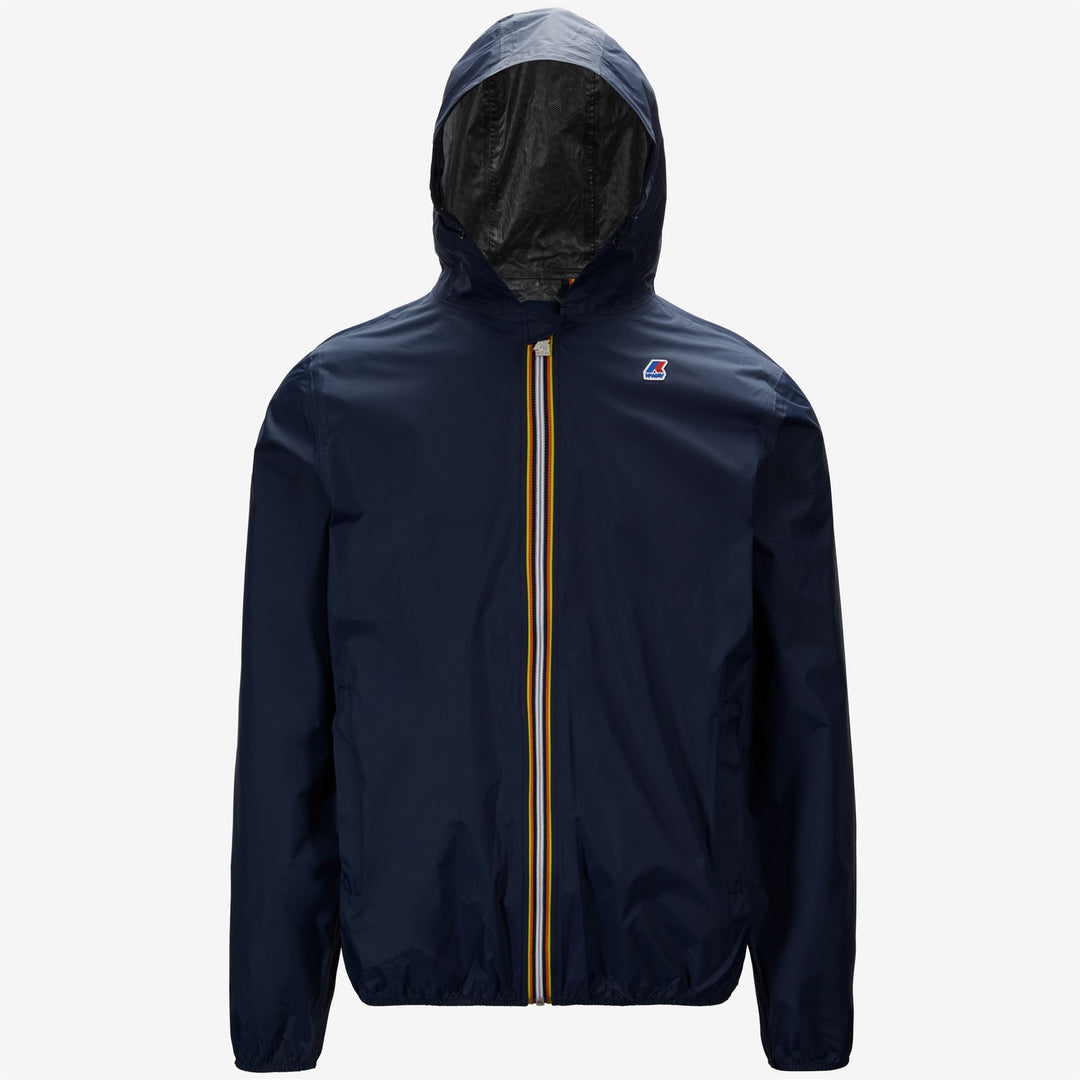 Blue Men's Stylish Short Jacket with Concealed Hood and Pockets main