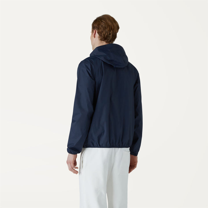 Blue Men's Stylish Short Jacket with Concealed Hood and Pockets 5