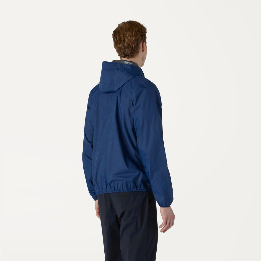Deep Blue Men's Fashion Function Jacket with Hood and Pockets main