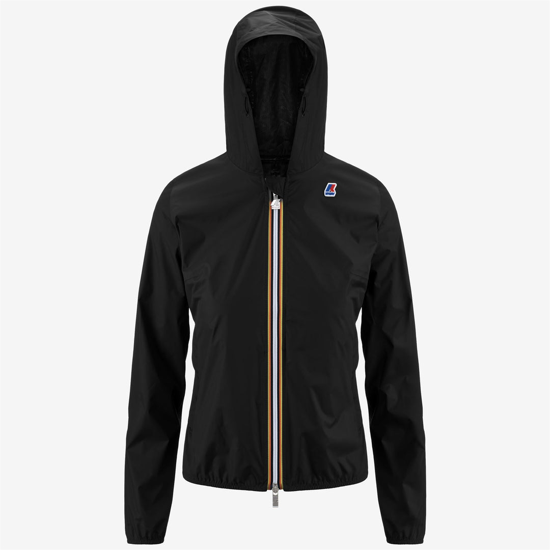 Chaqueta corta impermeable con lunares para mujer en negro y gris 01