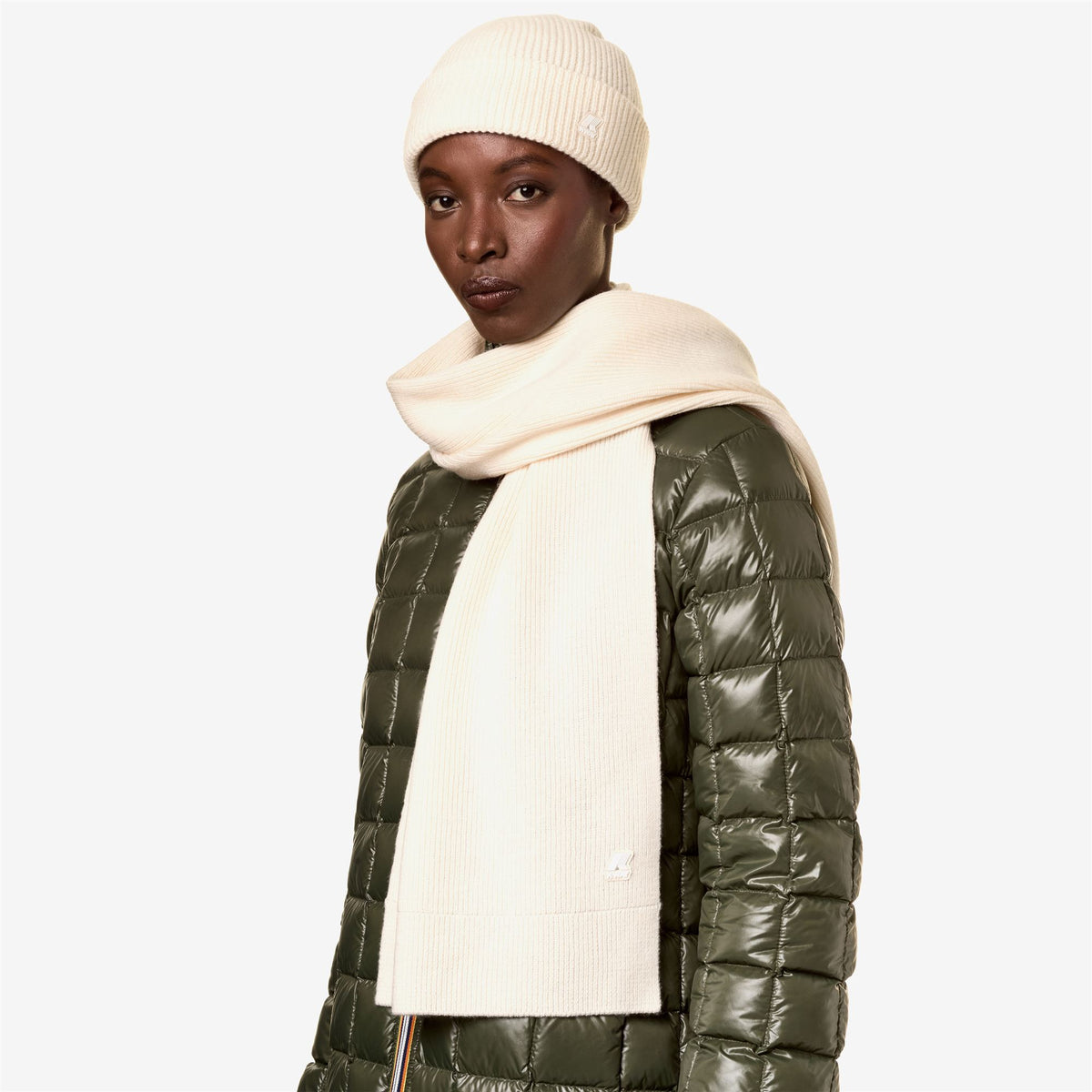 Scarves_Unisex_ETIENNE CARDIGAN STITCH WOOL_Scarf_Beige Shortbread - Commercial 4