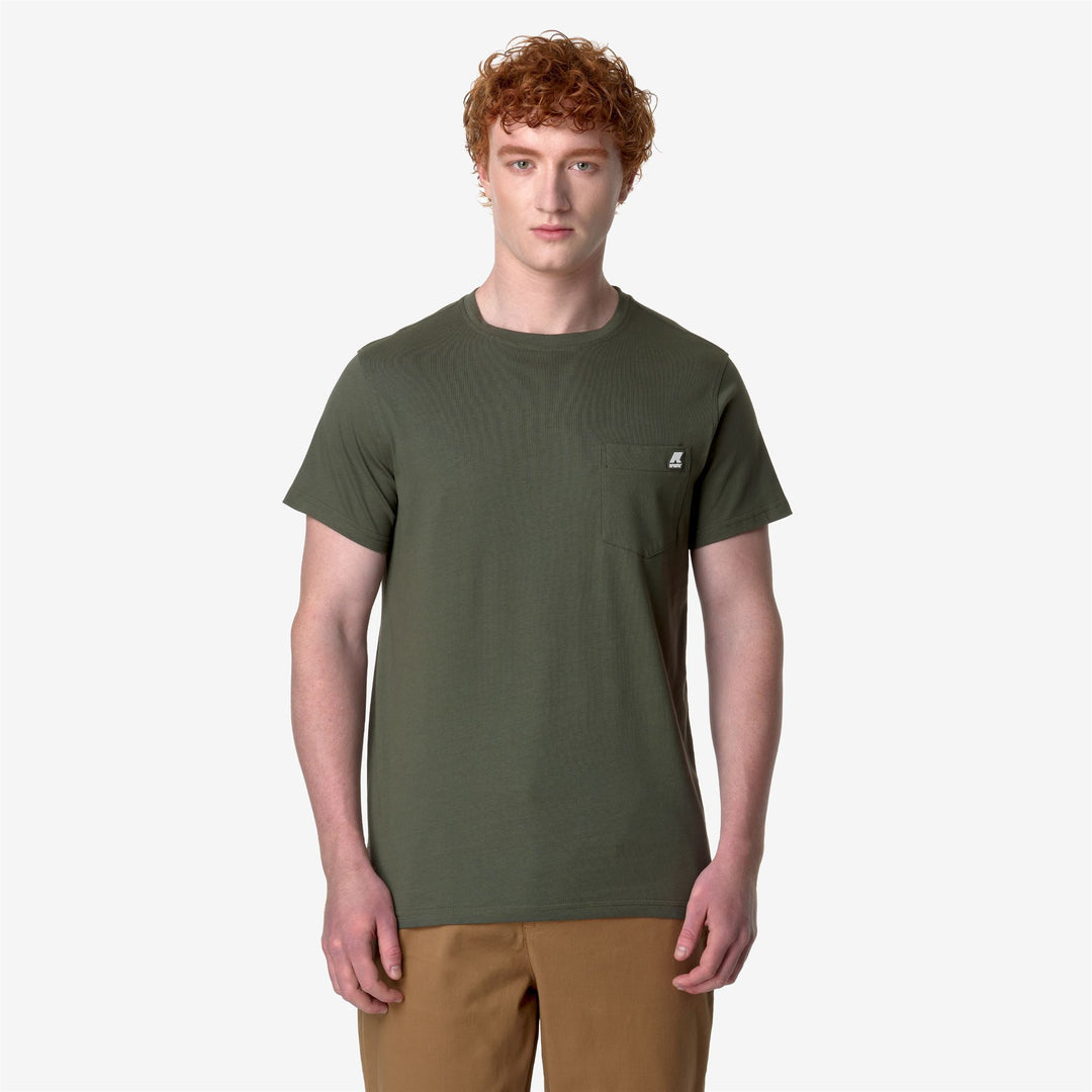 T-ShirtsTop Man Sigur T-Shirt GREEN BLACKISH Dressed Back (jpg Rgb)		