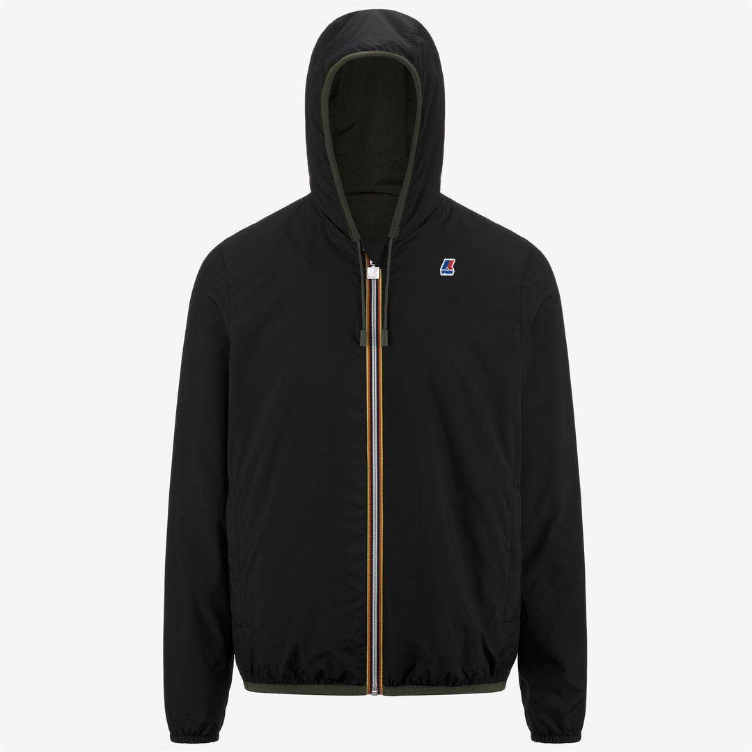 Chaqueta corta impermeable reversible negra y verde para hombre main