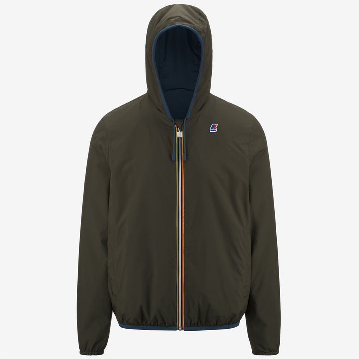 Chaqueta corta impermeable reversible para hombre verde profundo 2