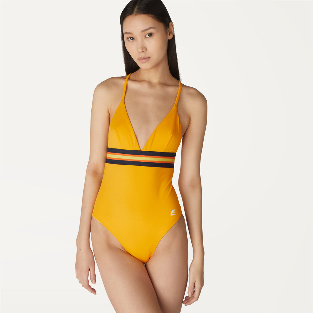 Bathing Suits_Woman_Katline Tape_Swimsuit_Orange Saffron - Commercial 7