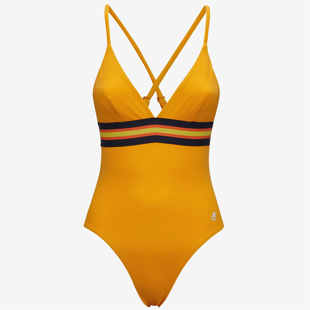 Bathing Suits_Woman_Katline Tape_Swimsuit_Orange Saffron - Commercial 1