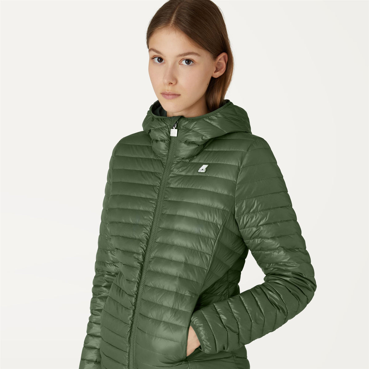 Jackets_Woman_LILY THERMO LIGHT DOUBLE_Short_Green Laurel - Commercial 7