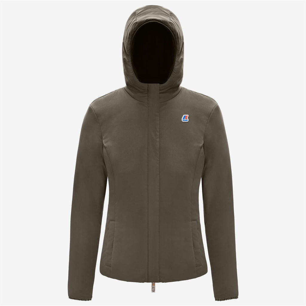 Jackets_WOMAN_LILY WARM DOUBLE_Short_Black Pure - GREEN BLACKISH - Commercial 2