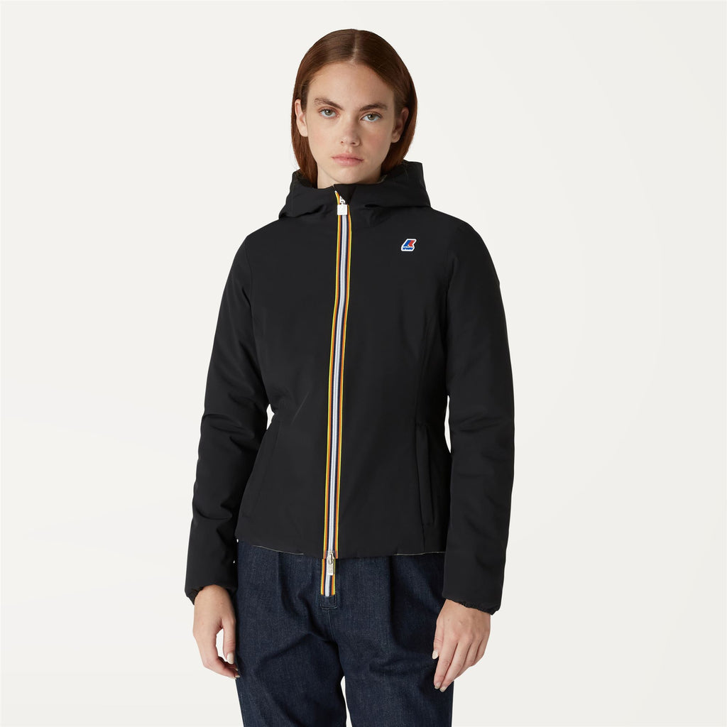Jackets_WOMAN_LILY WARM DOUBLE_Short_Black Pure - GREEN BLACKISH - Commercial 4