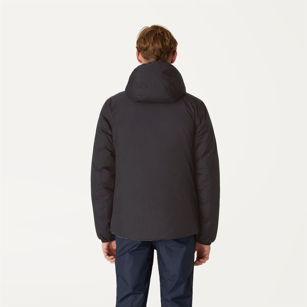 Grey Black Men's Reversible Down Jacket for Extreme Cold 02
